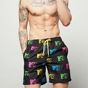 MTV logo swim trunks